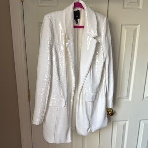 White Sequin Women's Jacket